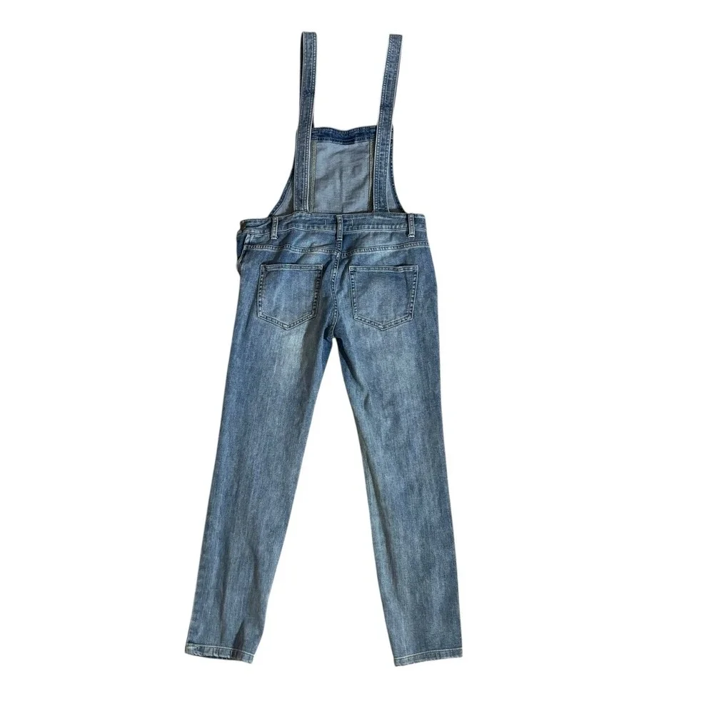 Free People Overalls Womens 25 Blue‎ Denim Sleeveless Bib Adjustable Buttons Top